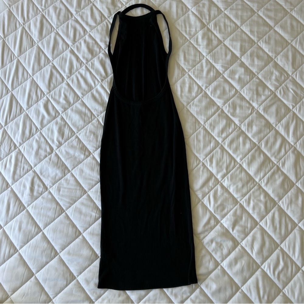 UO black backless dress